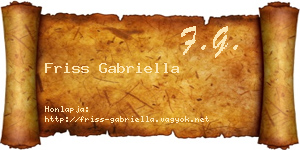 Friss Gabriella névjegykártya